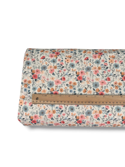 *Unique Design* Cotton Feel Ribbed Knit Cottage Wildflower