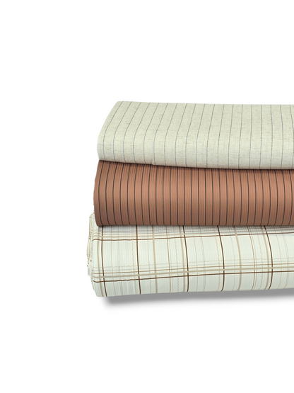 * Unique Design * Willow Ribbed Knit Patchwork Plaid Vintage Brown