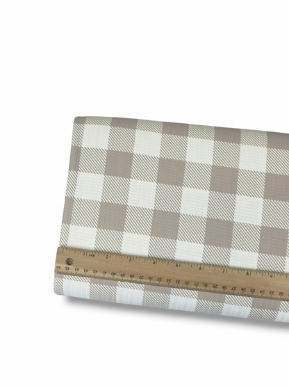 * Unique Design * Pointelle Simple Gingham Tan