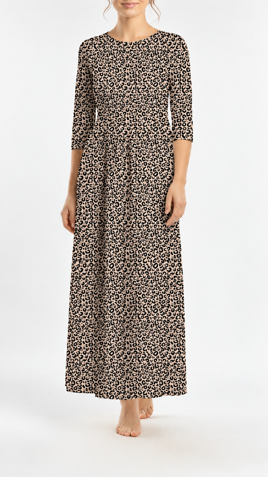 *Unique Design* Willow Ribbed Knit Leopard Neutral Driftwood