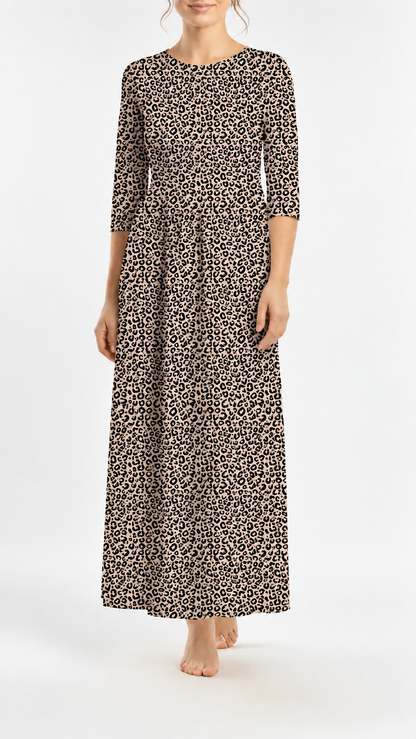 *Unique Design* Willow Ribbed Knit Leopard Neutral Driftwood