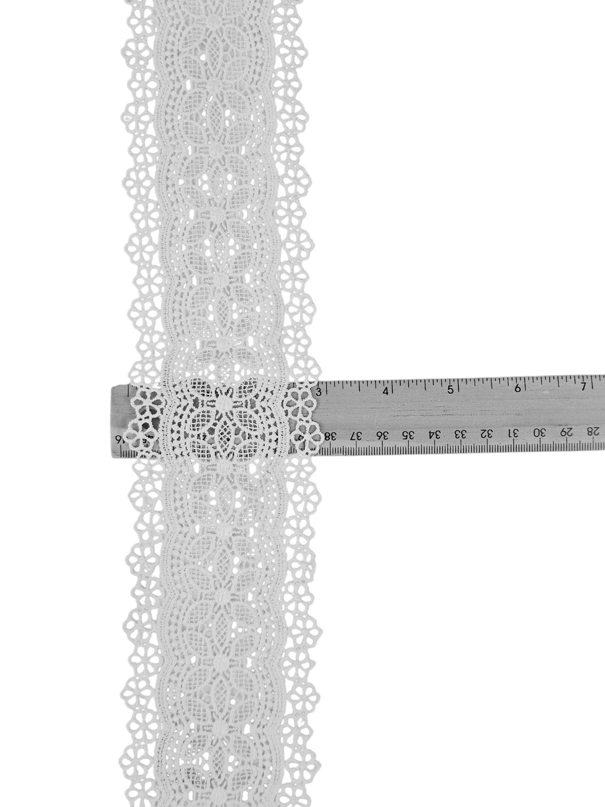 3" White Floral Venise Lace