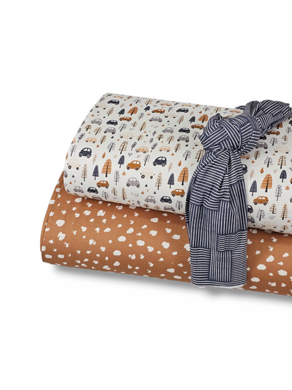 * Unique Design * Cotton Knit Woodland Cars