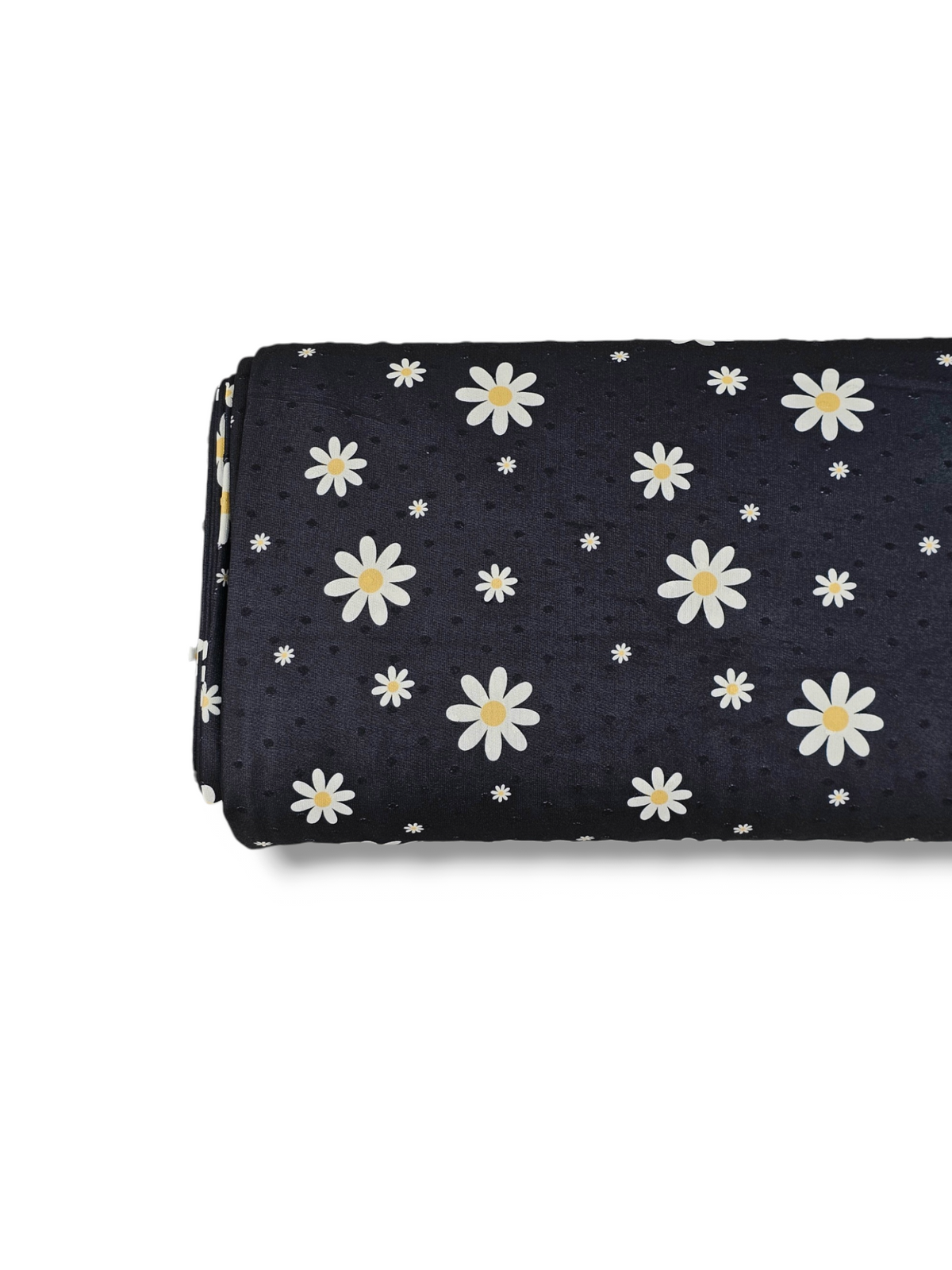 *Unique Design* Swiss Dot Knit Simple Daisy Black