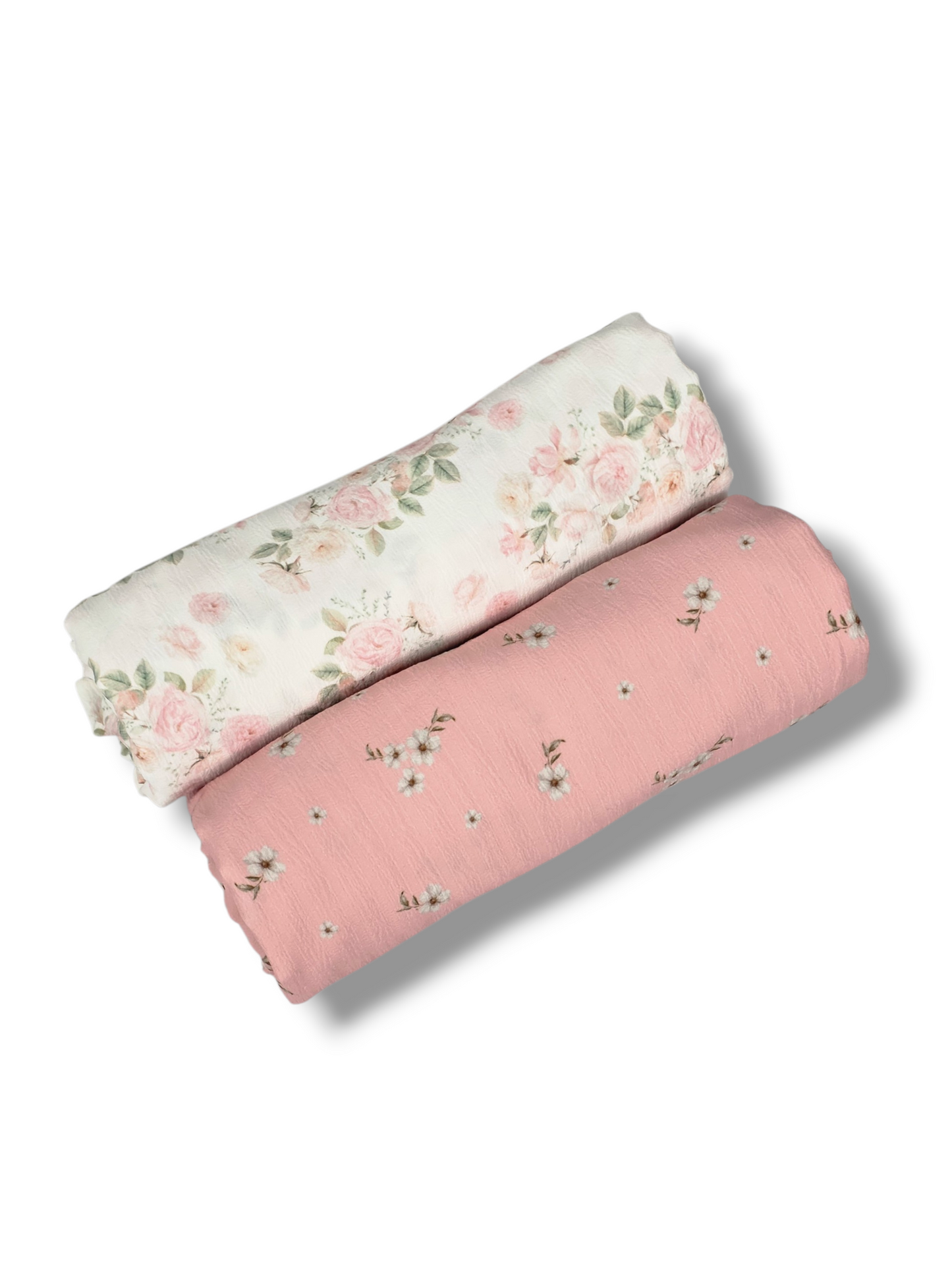 Poly Crepe Dainty Blossoms Pink