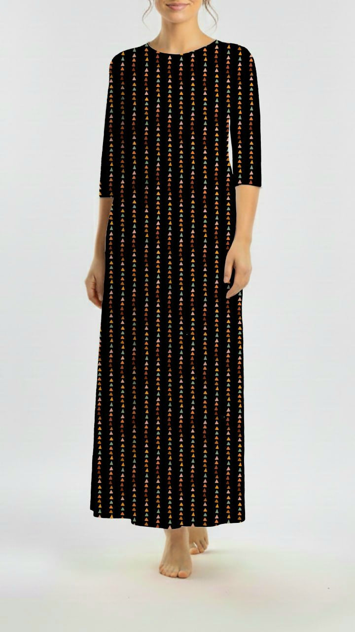 * Unique Design * Willow Ribbed Knit Painted Peaks Black