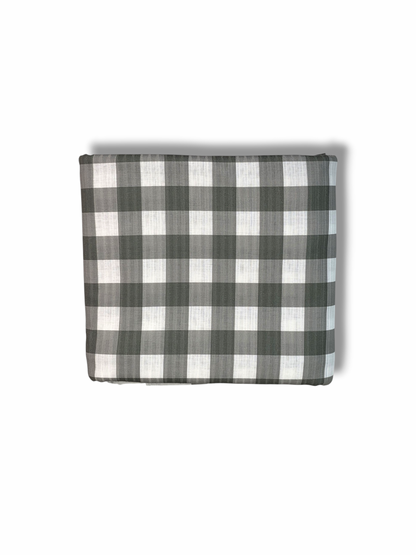 * Unique Design * Ribbed Knit Cotton Feel Fall Gingham Sage Green