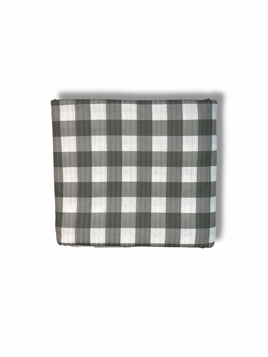 * Unique Design * Ribbed Knit Cotton Feel Fall Gingham Sage Green