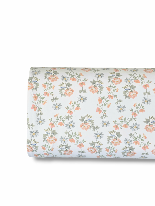 *Unique Design* Tricot Knit Countryside Garden White