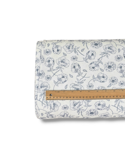 * Unique Design * Swiss Dot Knit Heirloom Floral Vintage Blue