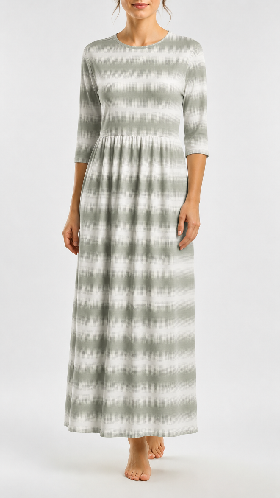 *Unique Design* Willow Ribbed Knit Fading Polka Dots Sage