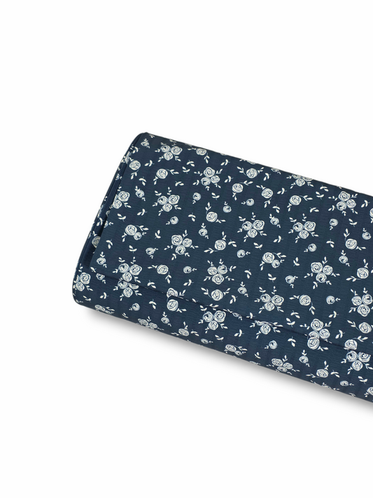 *Unique Design* Crinkled Crepe Garden Rosettes Navy