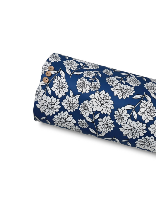 *Unique Design* Tricot Knit Classic Indigo Garden
