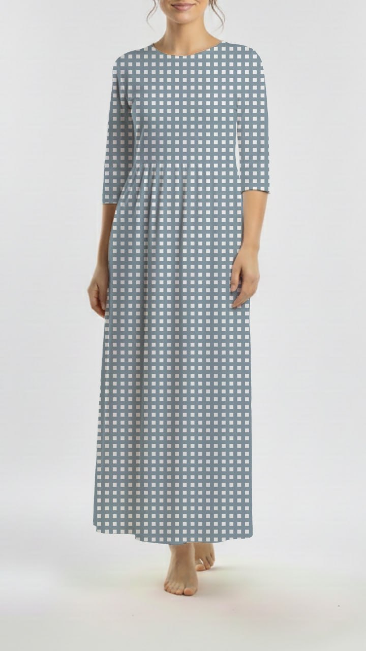 Reign Rib Knit Seaside Gingham Morning Mist