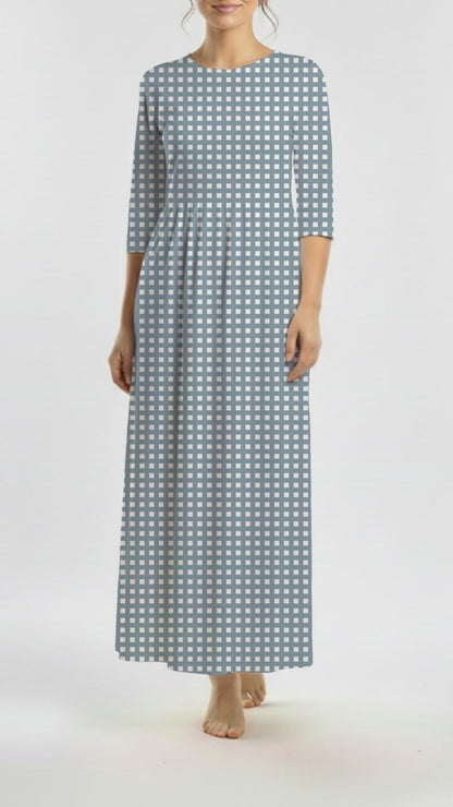 Reign Rib Knit Seaside Gingham Morning Mist