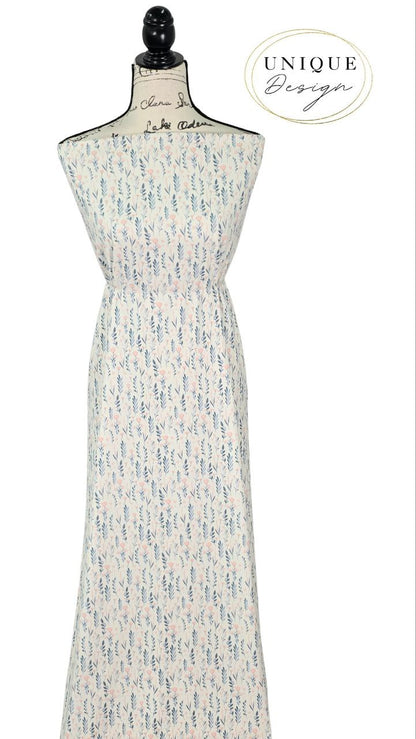 *Unique Design* Willow Ribbed Knit Trailing Sprigs Salmon