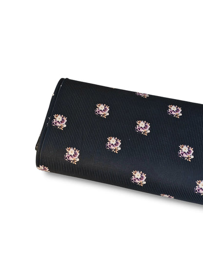 *Unique Design* Willow Ribbed Knit Petite Floral Toss Black