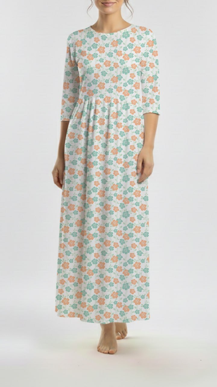 *Unique Design* Swiss Dot Knit Playful Blooms MInt