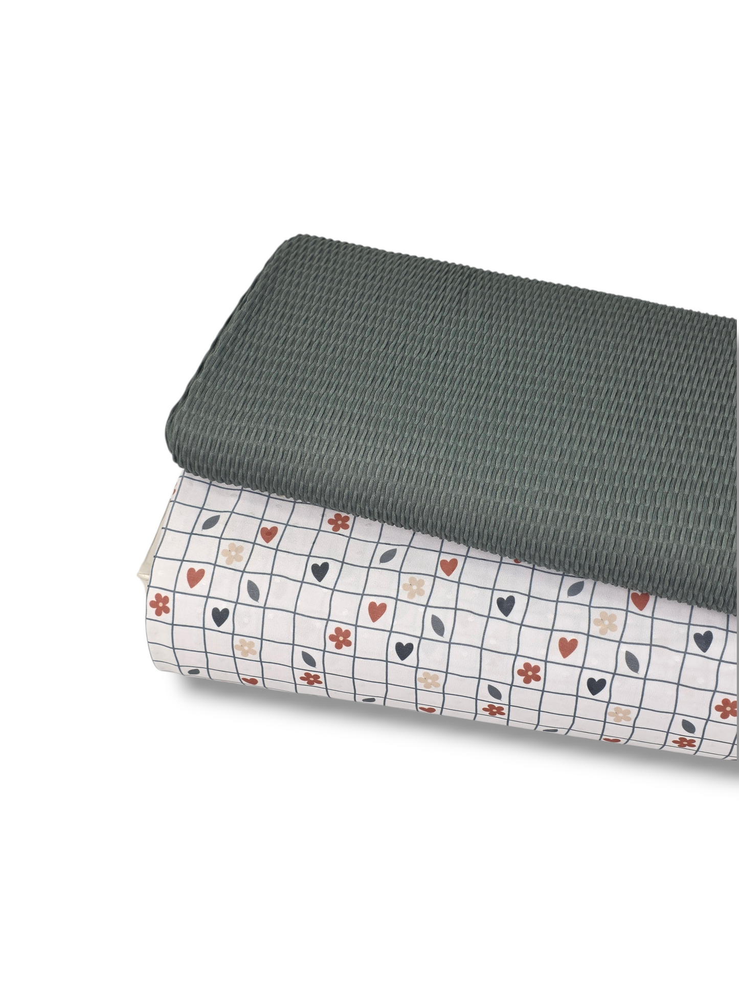 * Unique Design * Swiss Dot Knit Heartfelt Plaid White