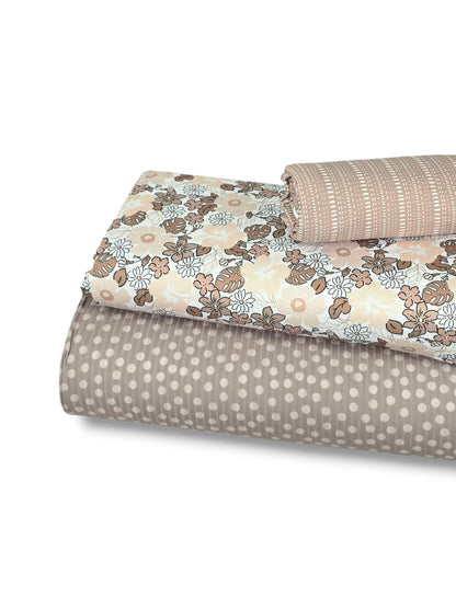 * Unique Design * Ribbed Knit Cotton Feel Classic Dots Driftwood