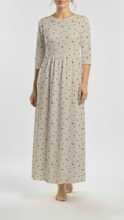 * Unique Design * Crinkled Crepe Desert Daisies Cream
