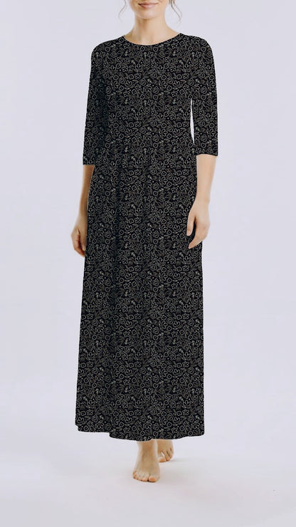 *Unique Design* Cloud Poly Quiet Garden Sketch Black