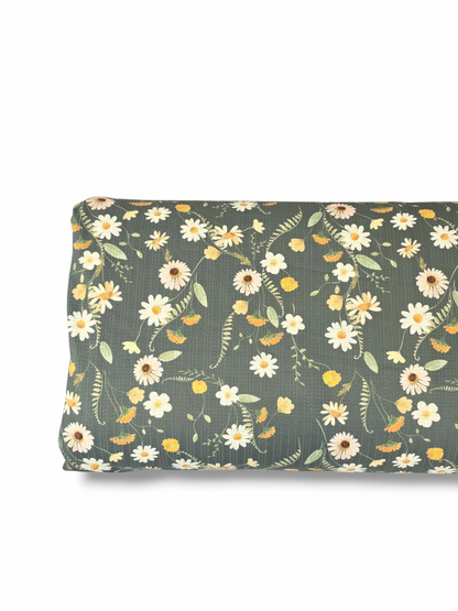 * Unique Design * Pointelle Yellow Wildflower Field Olive