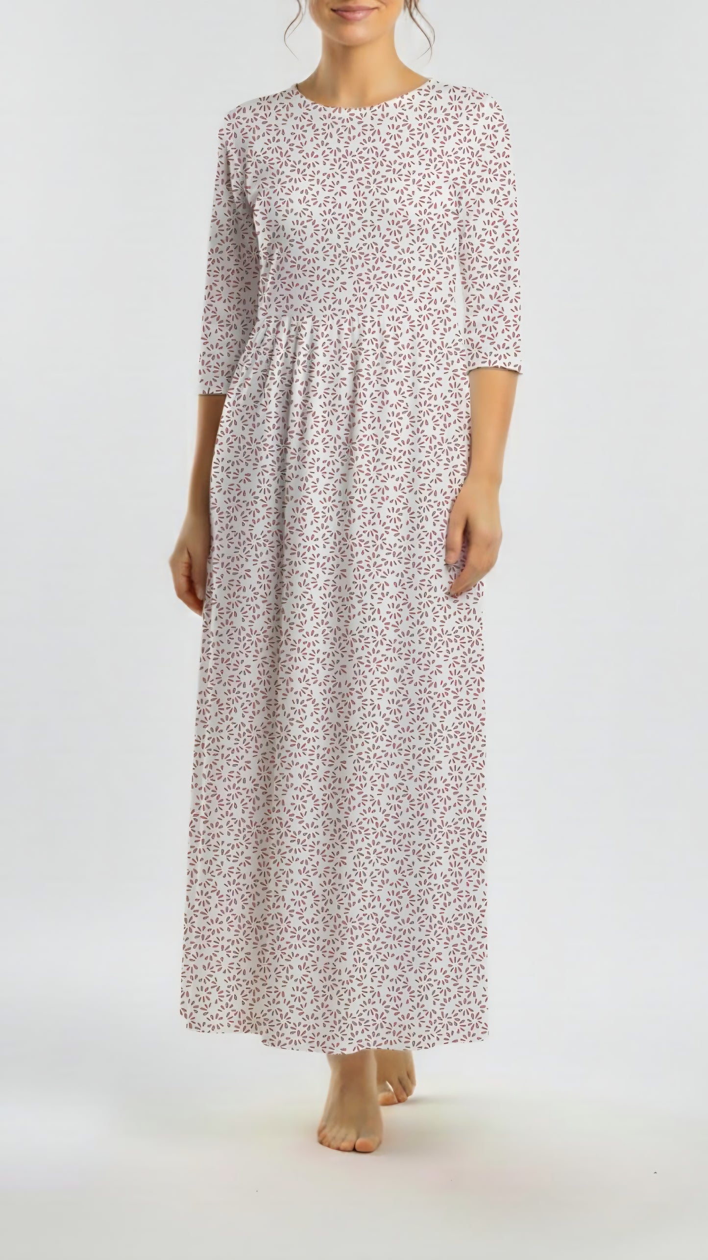 *Unique Design* Crinkled Crepe White Scatter Mauve