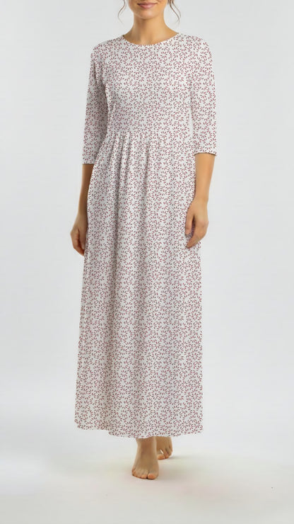 *Unique Design* Crinkled Crepe White Scatter Mauve