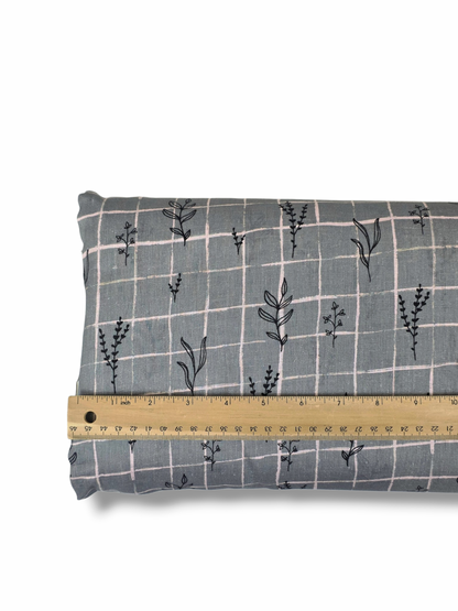 * Unique Design * Linen Modern Stem Grid Dark Sage