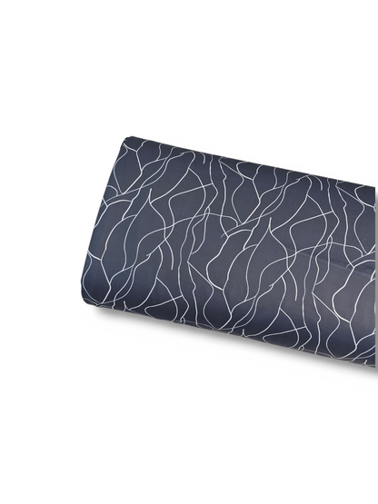 *Unique Design* Tricot Knit Geometric Sketch Denim