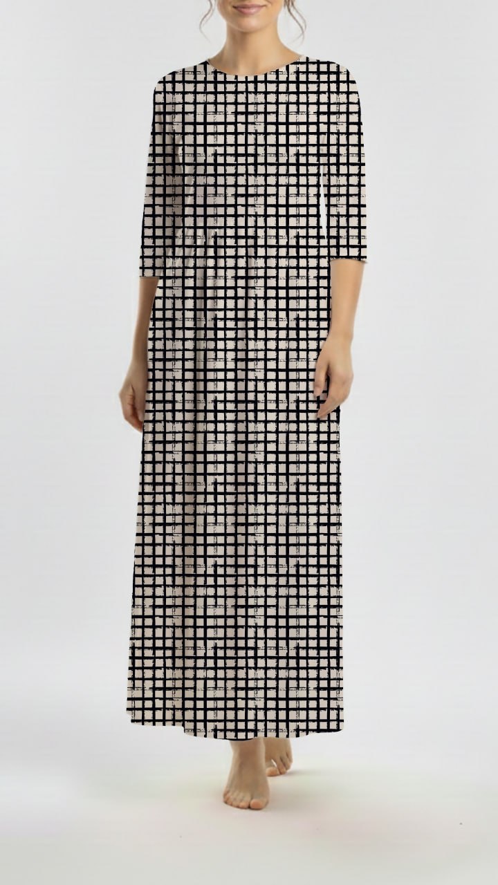 * Unique Design * Ribbed Knit Cotton Feel Brushed Checks Black