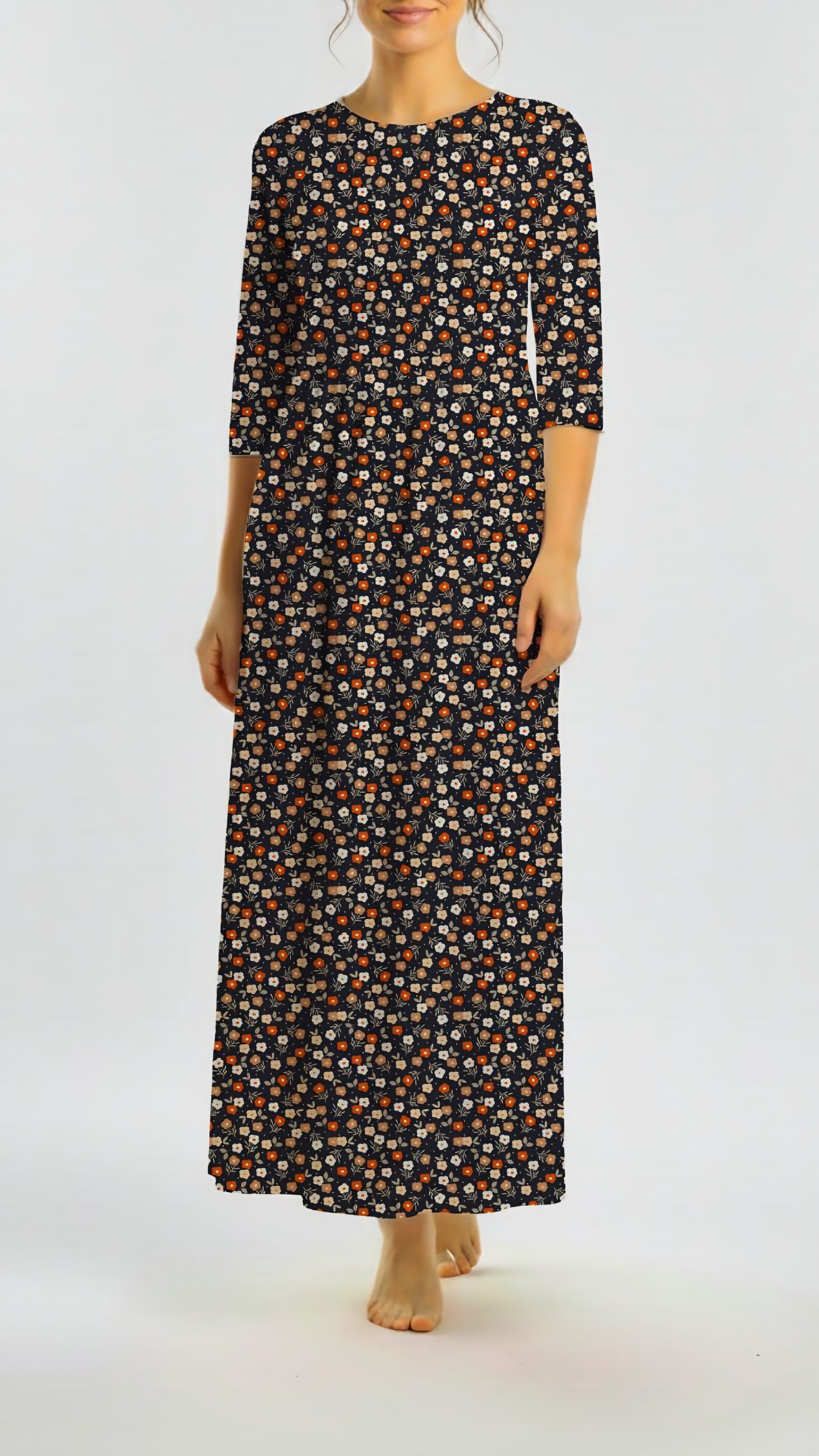 *Unique Design* Willow Ribbed Knit Sweet Blossom Black