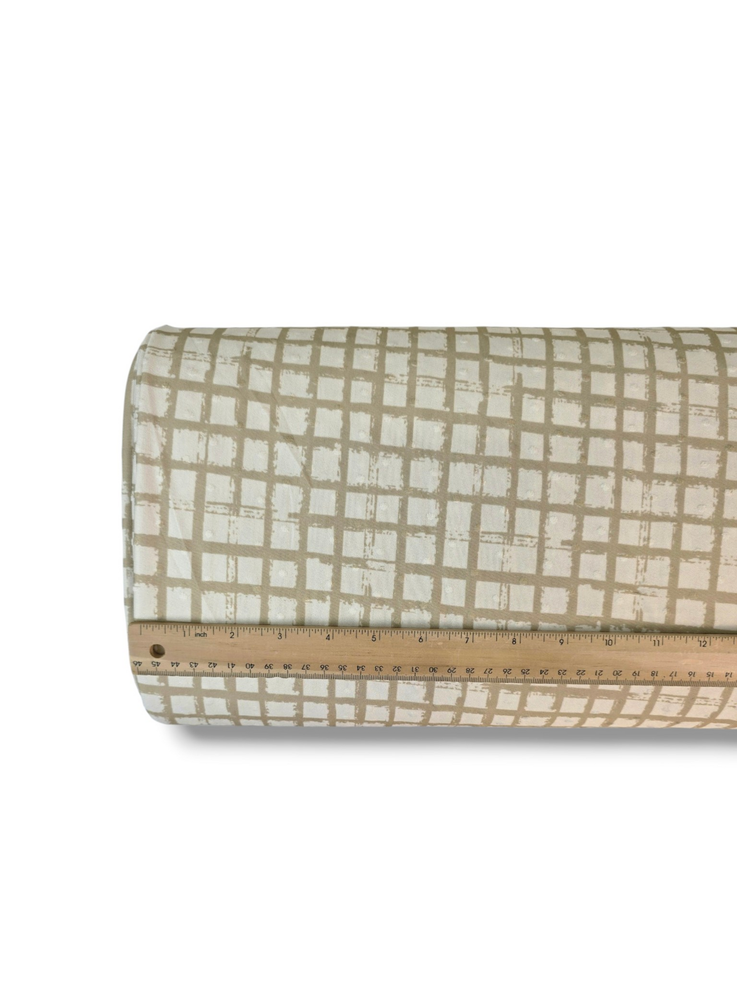 *Unique Design* Swiss Dot Knit Brushed Checks Sandstone