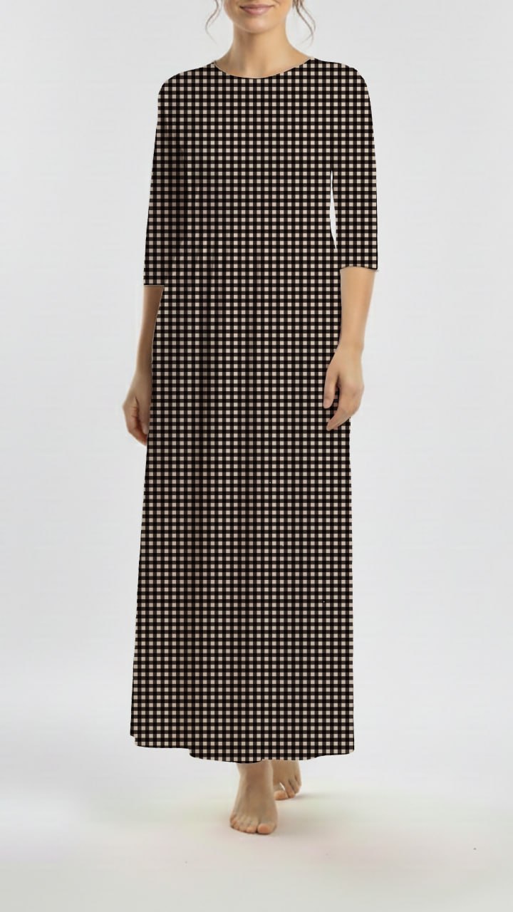* Unique Design * Willow Ribbed Knit Farmhouse Plaid Black