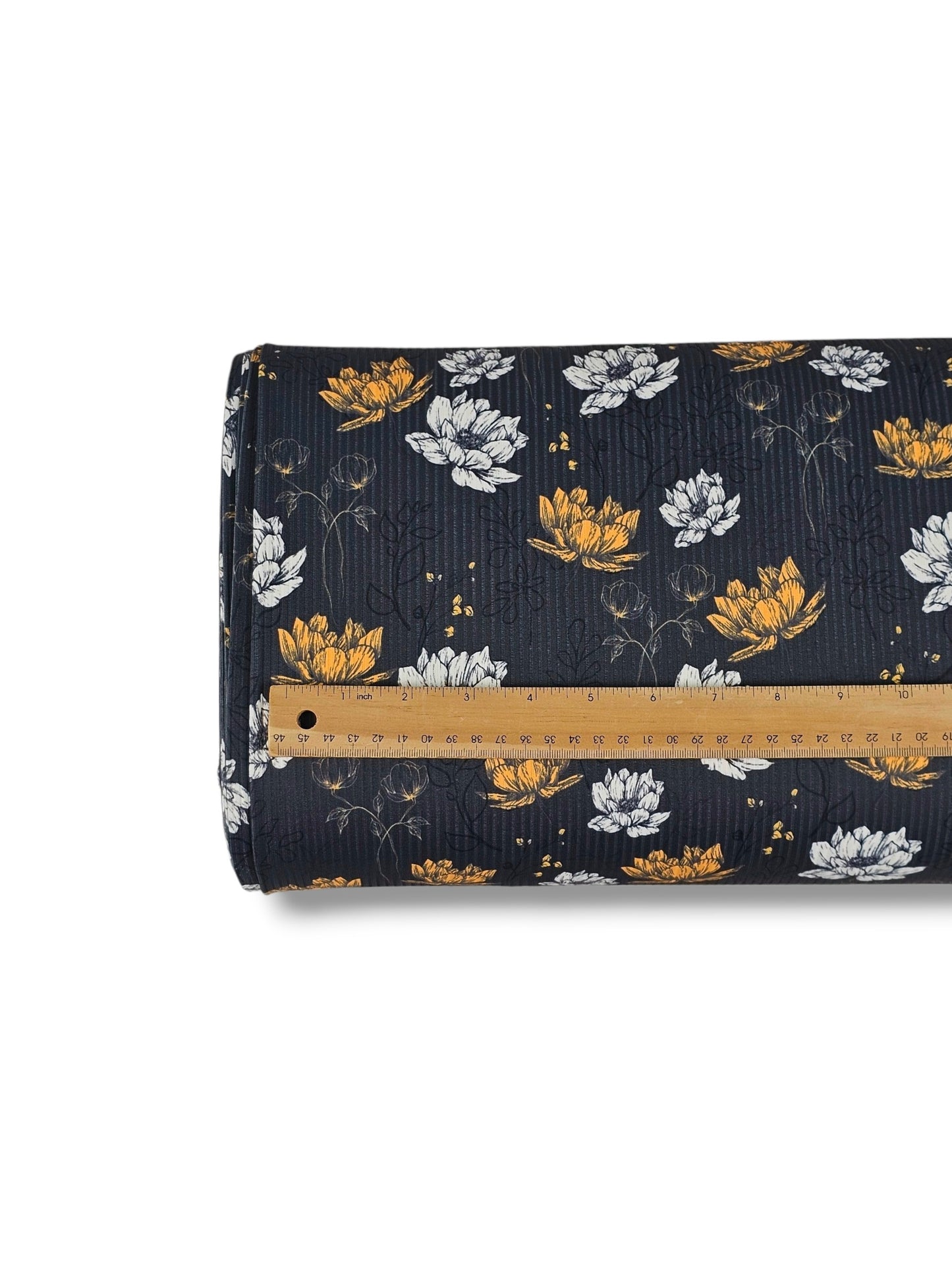 * Unique Design * Willow Ribbed Knit Vintage Wildflower Black