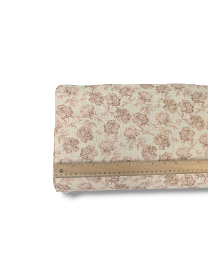 * Unique Design * Linen Rustic Floral Cream