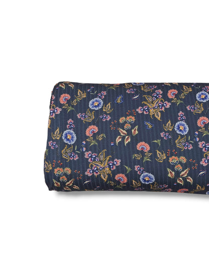 * Unique Design * Ribbed Knit Cotton Feel Victorian Garden Dusty Blue