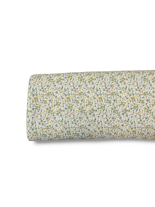 *Unique Design* Swiss Dot Knit Micro Posies Yellow