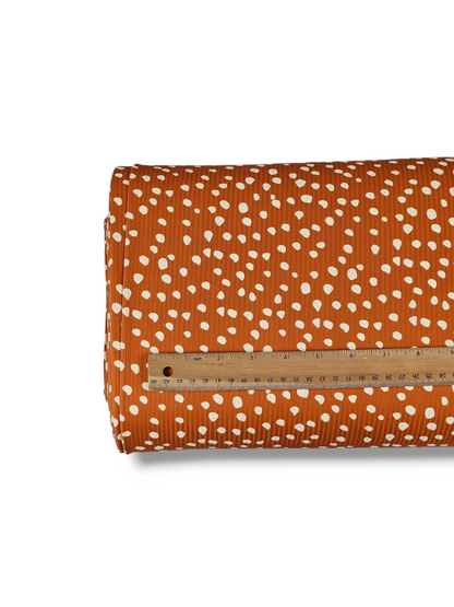 *Unique Design* Willow Ribbed Knit Spotted Print Caramel