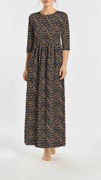 Poly Crepe Wheatfield Whimsy Black