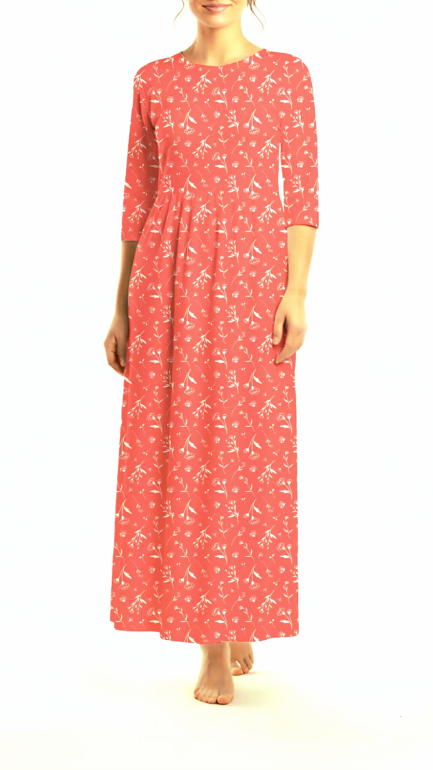 *Unique Design* Willow Ribbed Knit Airy Garden Coral
