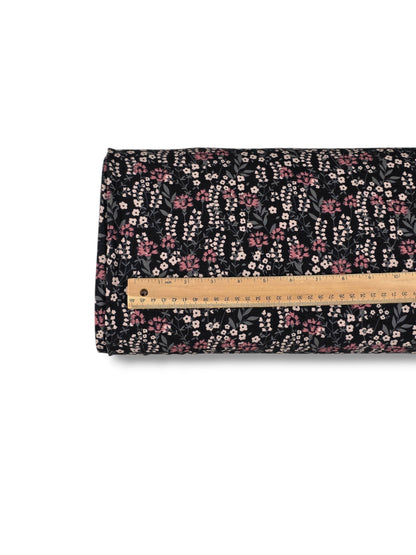 * Unique Design * Crinkled Crepe Simple Blooms Mauve|Black