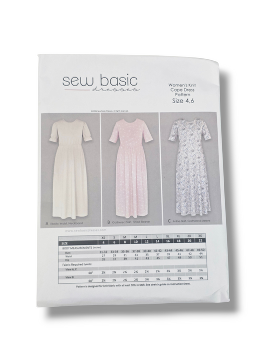 Women's Knit Dress Pattern Sizes 4-6