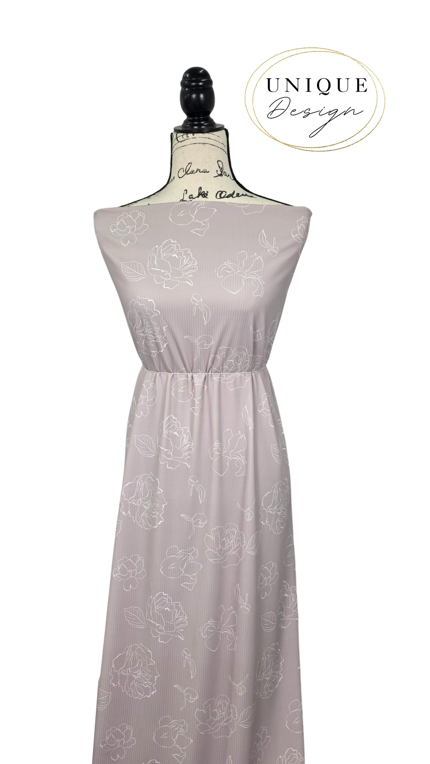 * Unique Design * Willow Ribbed Knit Dreamy Blooms Light Lavender