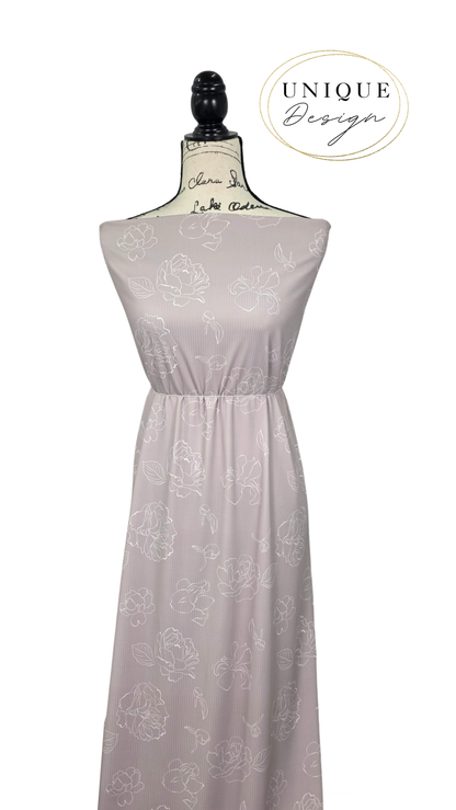 * Unique Design * Willow Ribbed Knit Dreamy Blooms Light Lavender