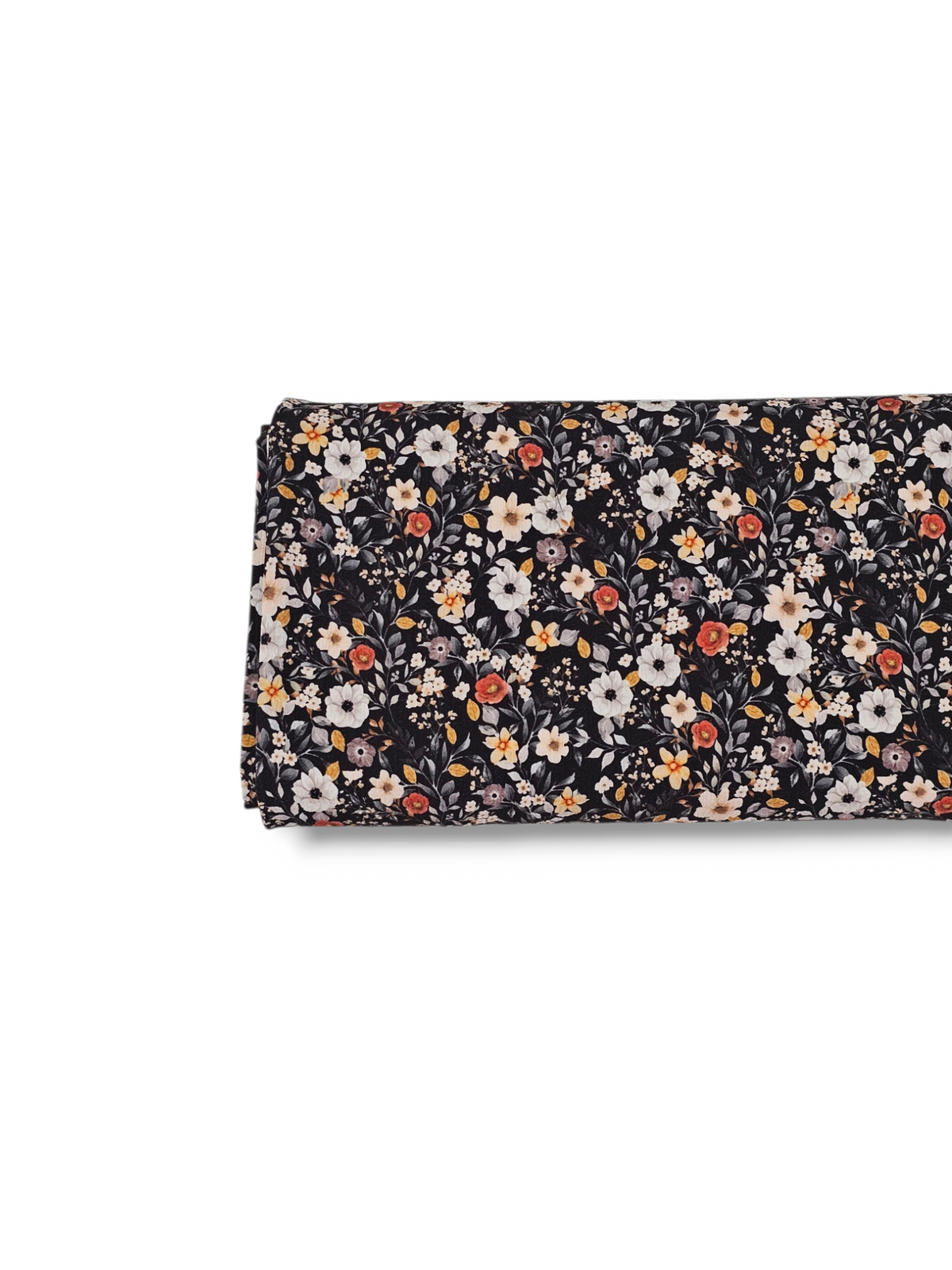 Poly Crepe Midnight Blooms Black