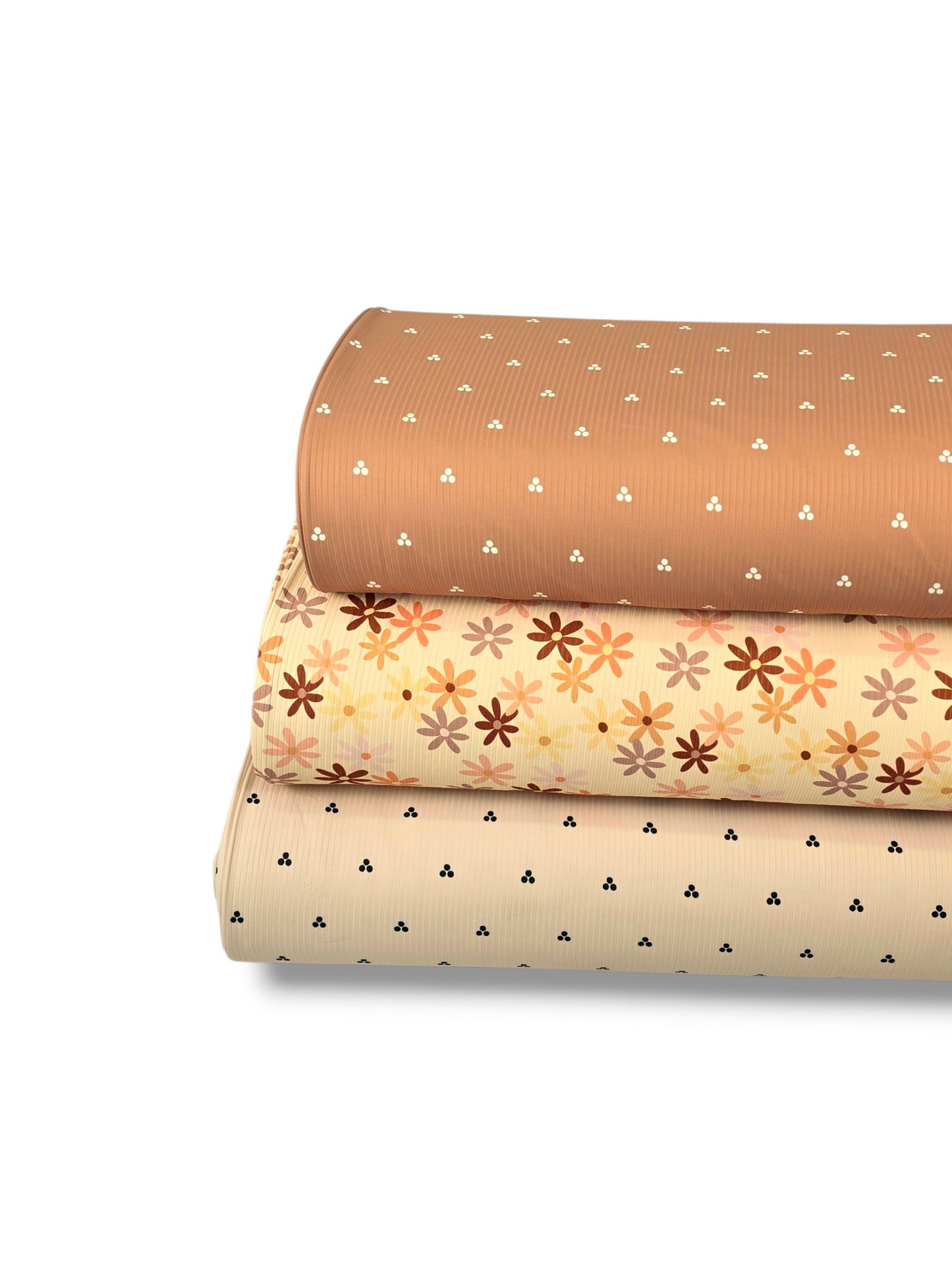 * Unique Design * Willow Ribbed Knit Mosaie Dots Peach