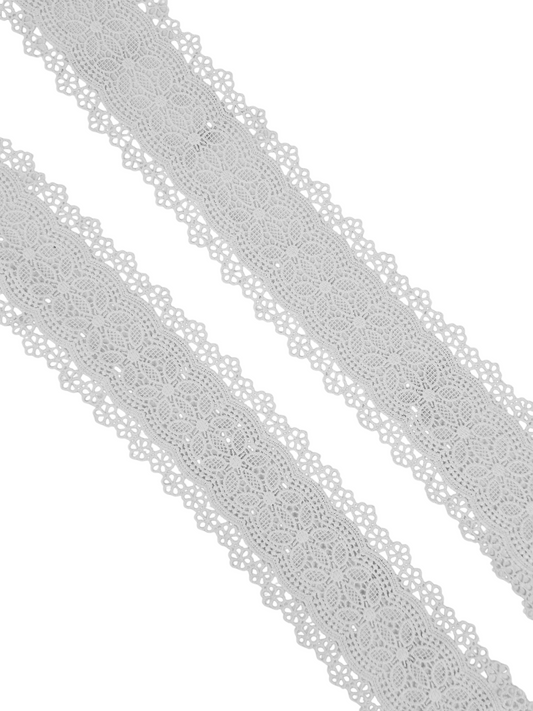 3" White Floral Venise Lace