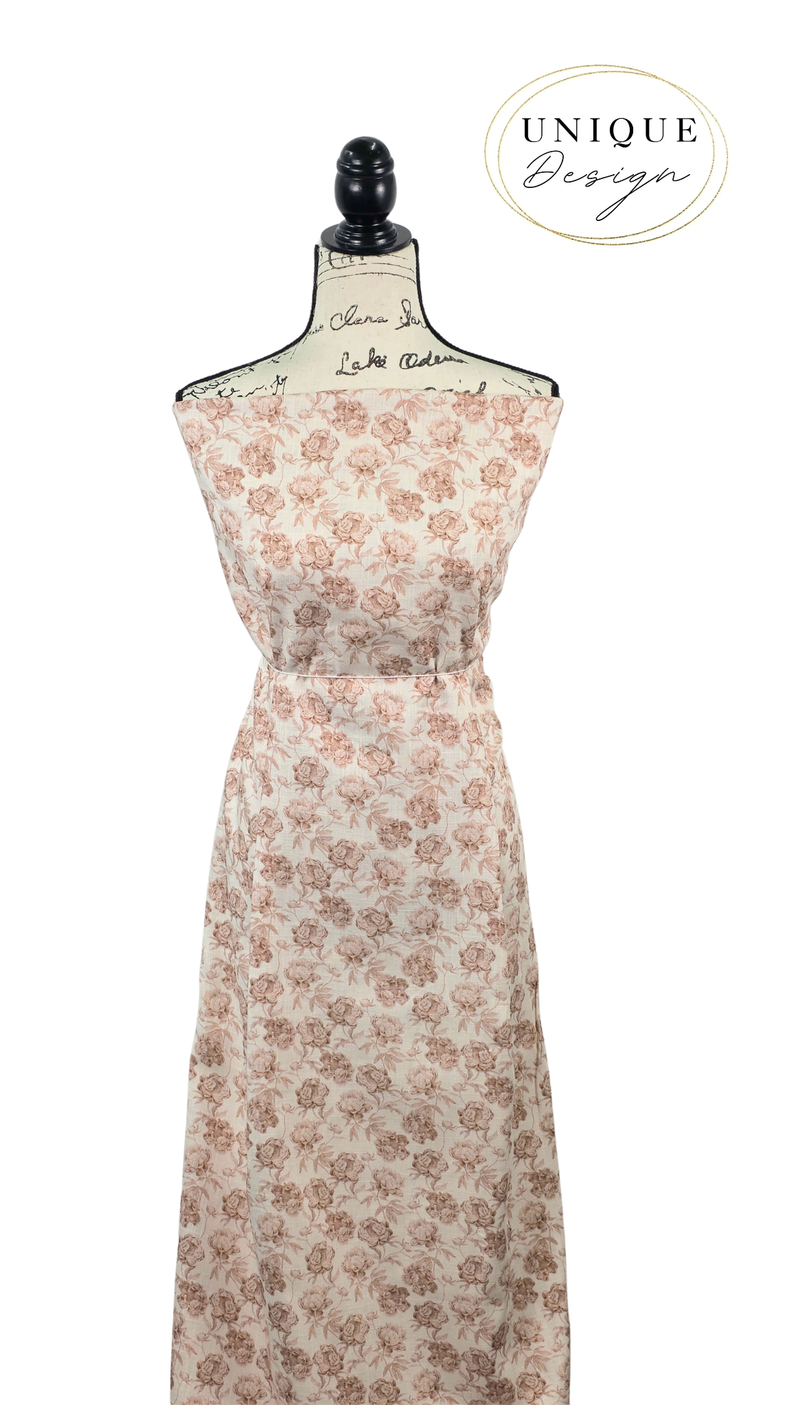 * Unique Design * Linen Rustic Floral Cream